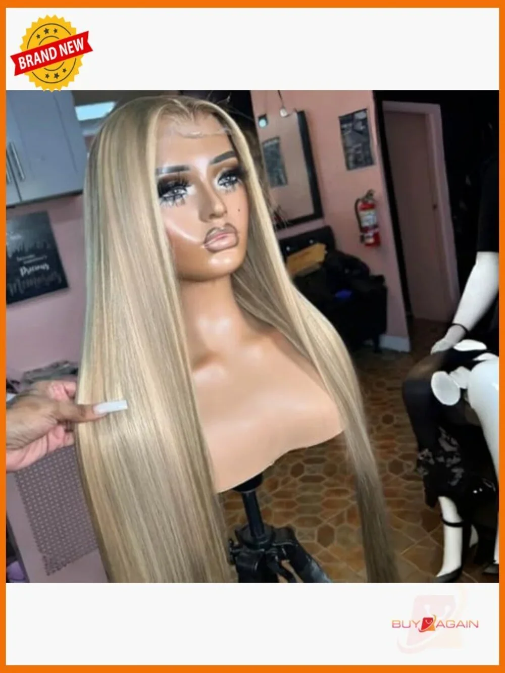 180% Density Human Hair Lace Front Wig 26Inch Straight Pre Plucked 13x4